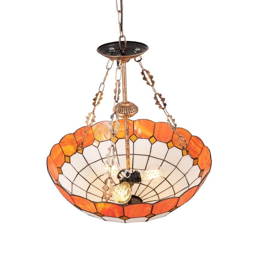 Brilagi - Tiffany vitražni luster na lancu SIENNA 3xE27/60W/230V, promjer 50 cm