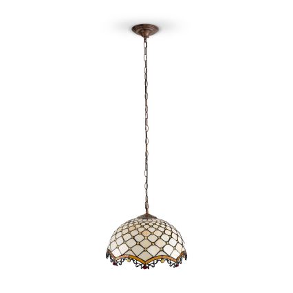 BRILAGI - Tiffany vitražni luster na lancu slonovača 1xE27/60W/230V Ø 40 cm