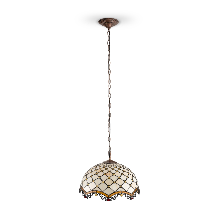 BRILAGI - Tiffany vitražni luster na lancu slonovača 1xE27/60W/230V Ø 40 cm