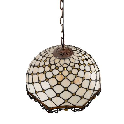 BRILAGI - Tiffany vitražni luster na lancu slonovača 1xE27/60W/230V Ø 40 cm