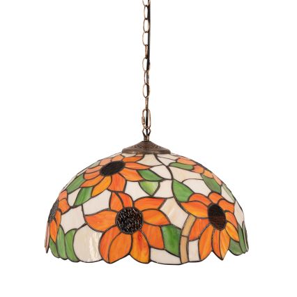 Brilagi - Tiffany vitražni luster na lancu SUNFLOWER 1xE27/60W/230V Ø 40 cm
