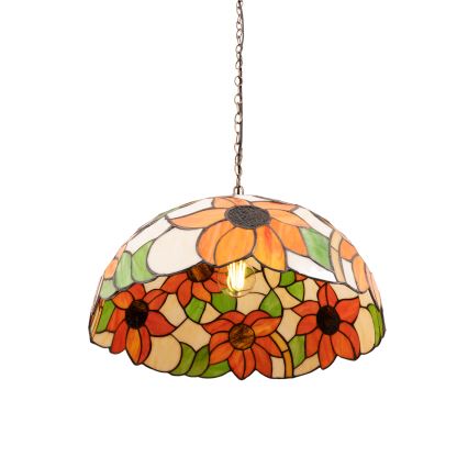 Brilagi - Tiffany vitražni luster na lancu SUNFLOWER 1xE27/60W/230V Ø 40 cm