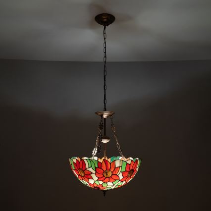 Brilagi - Tiffany vitražni luster na lancu SUNFLOWER 3xE27/60W/230V Ø 50 cm