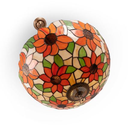 Brilagi - Tiffany vitražni luster na lancu SUNFLOWER 3xE27/60W/230V Ø 50 cm