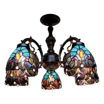 BRILAGI - Tiffany vitražni plafonski luster CORAL 5xE27/60W/230V Ø 60 cm