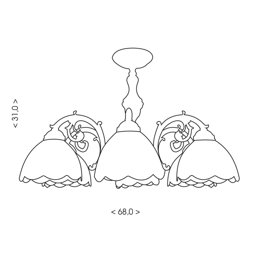 Brilagi - Tiffany vitražni plafonski luster MIRABELLA 8xE27/60W/230V prom. 68 cm