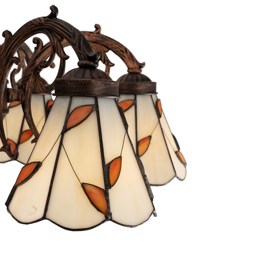 Brilagi - Tiffany vitražni prislonjeni stropni luster FOLIA 6xE27/60W/230V Ø 60 cm