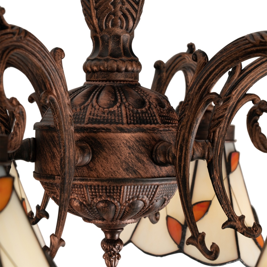Brilagi - Tiffany vitražni prislonjeni stropni luster FOLIA 6xE27/60W/230V Ø 60 cm