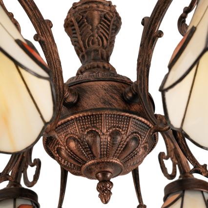 Brilagi - Tiffany vitražni prislonjeni stropni luster FOLIA 6xE27/60W/230V Ø 60 cm