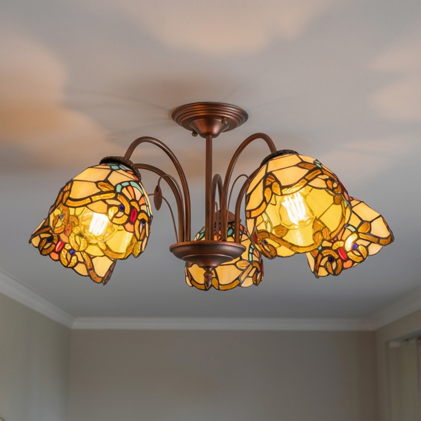Brilagi - Tiffany vitražni stropni luster MIRABELLA 5xE27/60W/230V Ø 60 cm