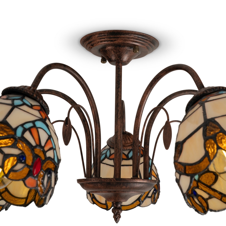 Brilagi - Tiffany vitražni stropni luster MIRABELLA 5xE27/60W/230V Ø 60 cm