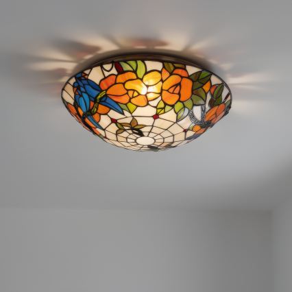 Brilagi - Tiffany vitražno stropno svjetlo JUNGLE 2xE27/60W/230V promjer 40 cm