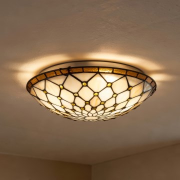 Brilagi - Tiffany vitražno stropno svjetlo Slonovača 2xE27/60W/230V Ø 40 cm