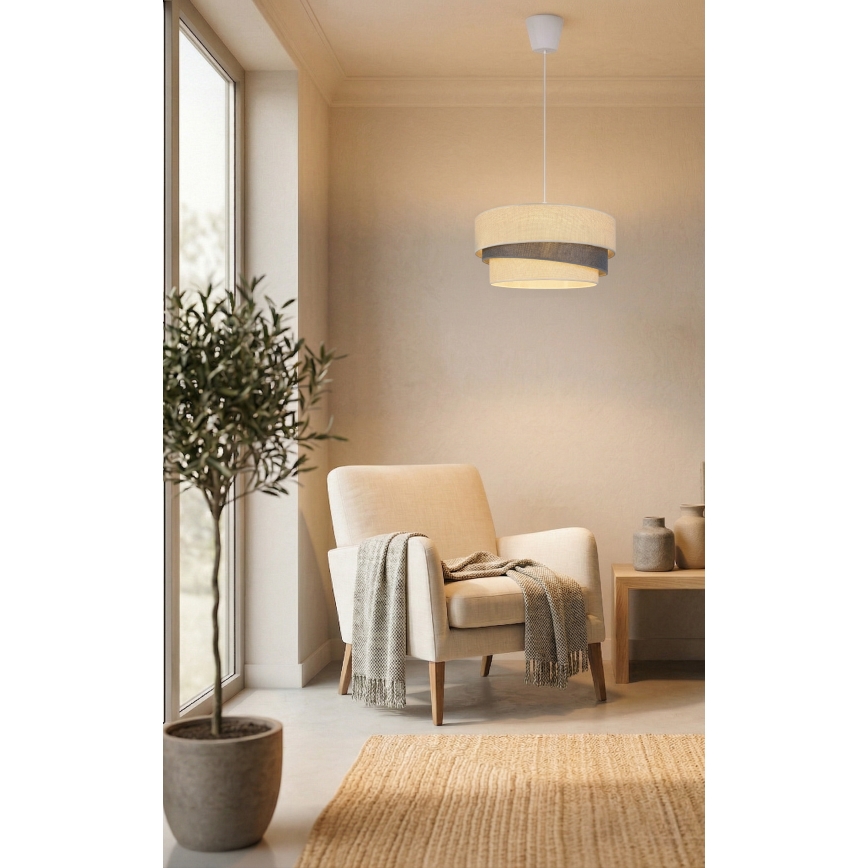 Brilagi - TRIO ovjesni luster na kabelu 1xE27/60W/230V, promjer 40 cm, krem/siva