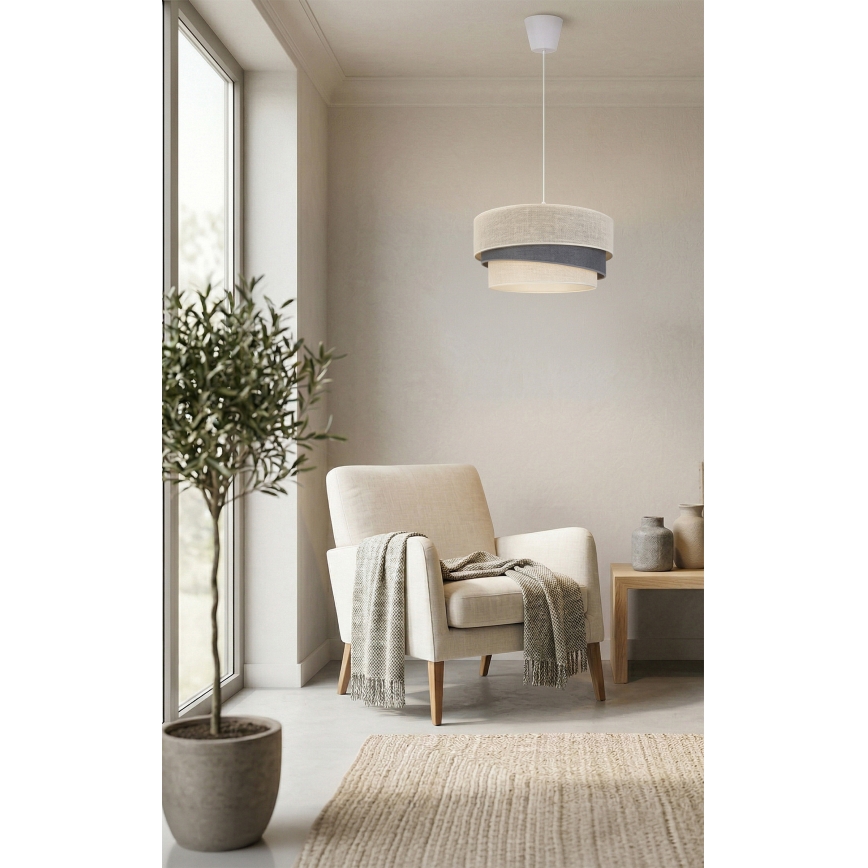 Brilagi - TRIO ovjesni luster na kabelu 1xE27/60W/230V, promjer 40 cm, krem/siva