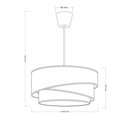 Brilagi - TRIO ovjesni luster na kabelu 1xE27/60W/230V, promjer 40 cm, krem/siva