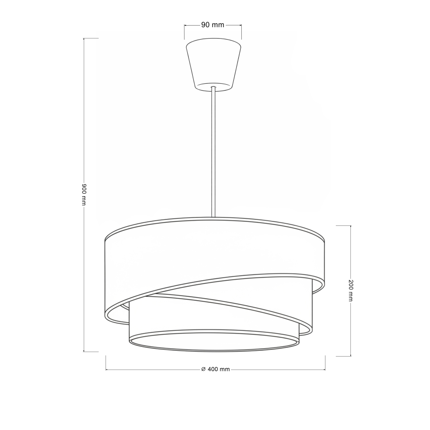 Brilagi - TRIO ovjesni luster na kabelu 1xE27/60W/230V, promjer 40 cm, krem/siva