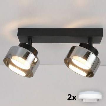 Brilagi - Ugradna LED RGB+CCT spot svjetiljka AURA LUX s mogućnošću prigušivanja 2xGX53/14W/230V 2700-6500K Wi-Fi Tuya crna/zadimljena