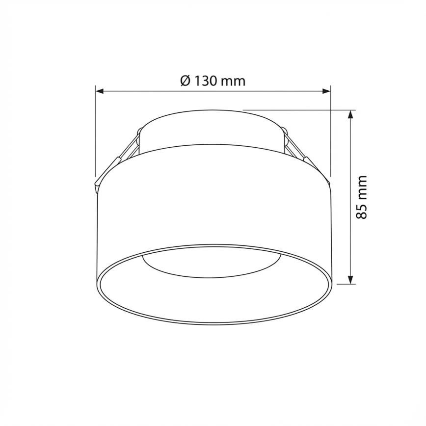 Brilagi - Ugradna stropna svjetiljka AURA LUX 1xGX53/30W/230V Ø 13 cm crna/dimljena