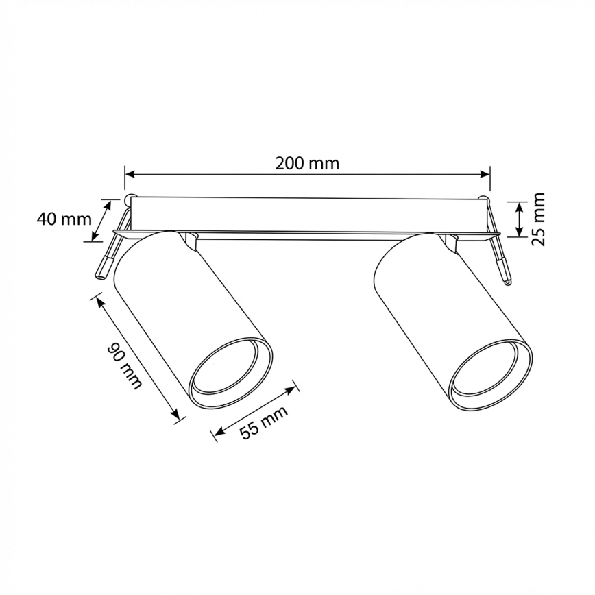 Brilagi - Ugradna stropna svjetiljka SELE 2xGU10/30W/230V crna