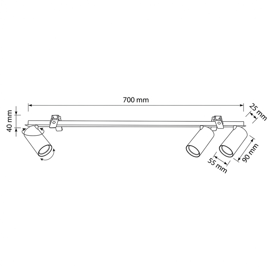 Brilagi - Ugradna stropna svjetiljka SELE 3xGU10/30W/230V bijela