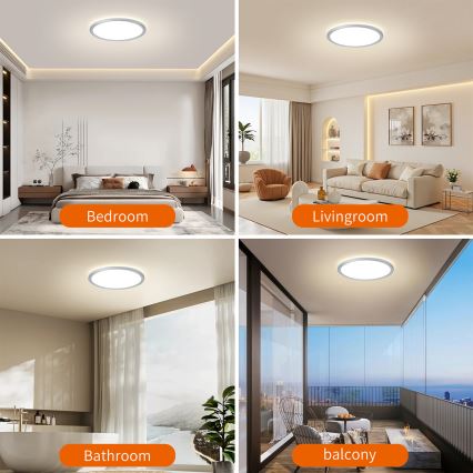 Brilagi - LED stropno svjetlo za kupaonicu ULTRA SLIM LED/18W/230V Ø 30 cm srebrna IP54
