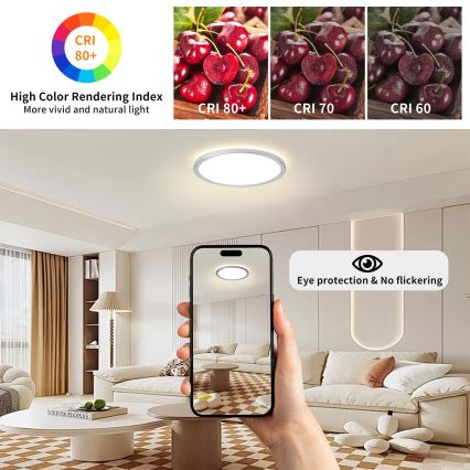 Brilagi - LED stropno svjetlo za kupaonicu ULTRA SLIM LED/18W/230V Ø 30 cm srebrna IP54
