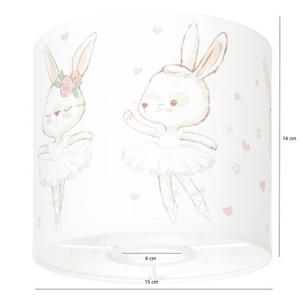 BRILAGI - Univerzalni abažur BOBO E27 promjer 15 cm bijeli/zečići
