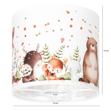 BRILAGI - Univerzalni abažur BOBO E27 Ø 15 cm bijela/životinjice