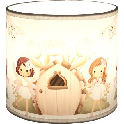 BRILAGI - Univerzalni abažur BOBO E27, Ø 15 cm, bijeli/ružičasti/s motivom vila