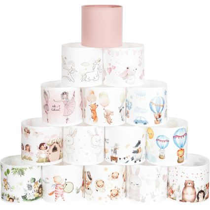 BRILAGI - Univerzalni abažur BOBO E27, Ø 15 cm, bijeli/ružičasti/s motivom vila