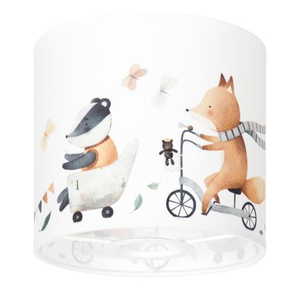 BRILAGI - Univerzalni abažur BOBO E27 Ø 15 cm bijeli/s motivom životinja