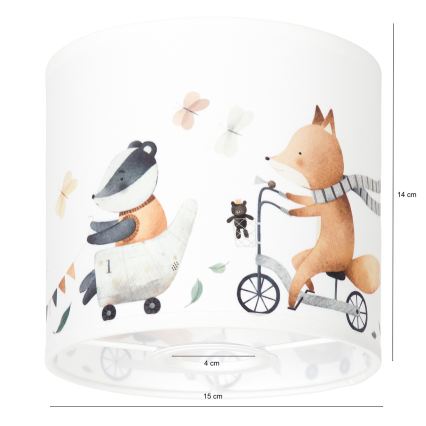BRILAGI - Univerzalni abažur BOBO E27 Ø 15 cm bijeli/s motivom životinja