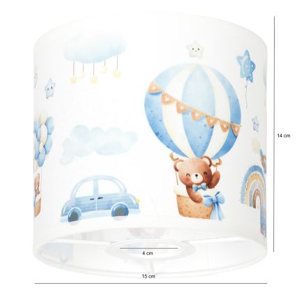 BRILAGI - Univerzalno sjenilo BOBO E27 prom. 15 cm bijela/plava/medvjedići