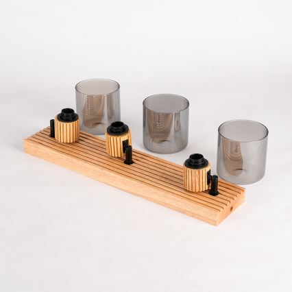 Brilagi - Usmjereno rasvjetno tijelo HYGGE 3xE14/15W/230V drveno/zadimljeno