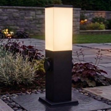 Brilagi - Vanjska lampa NOVA s 2 SCHUKO utičnicama 1xE27/15W/230V 40 cm IP44 crna