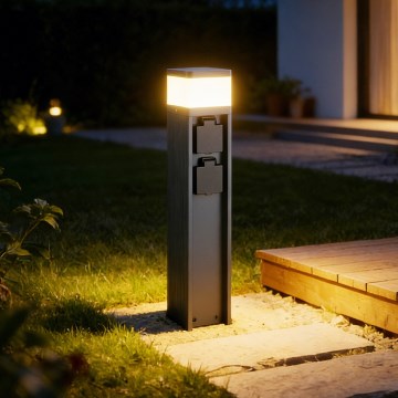 Brilagi - Vanjska lampa PILLAR s 2 SCHUKO utičnicama 1xG9/11W/230V IP44 antracit