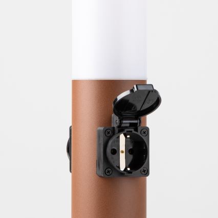 Brilagi - Vanjska lampa s 2 SCHUKO utičnicama NOVA 1xE27/15W/230V 40 cm IP44 smeđa