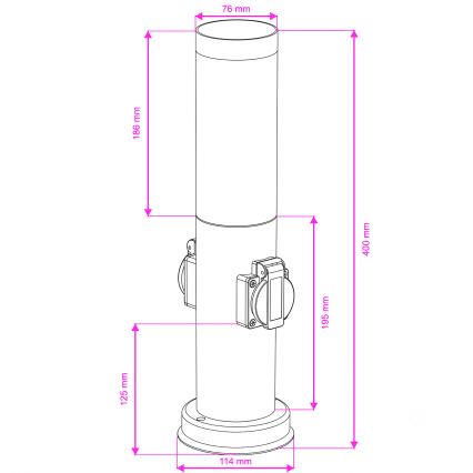 Brilagi - Vanjska lampa s 2 SCHUKO utičnicama NOVA 1xE27/15W/230V 40 cm IP44 smeđa
