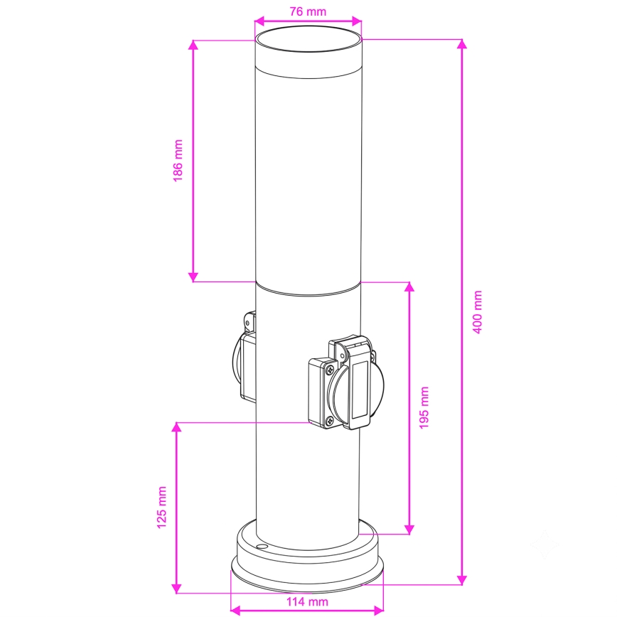 Brilagi - Vanjska lampa s 2 SCHUKO utičnicama NOVA 1xE27/15W/230V 40 cm IP44 smeđa