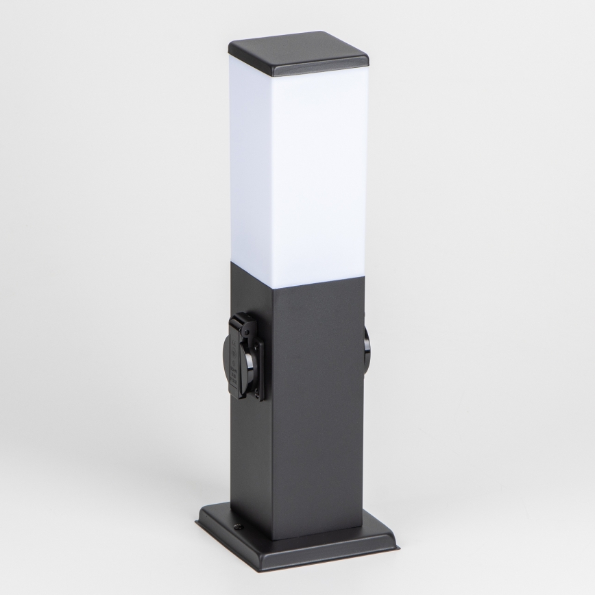 Brilagi - Vanjska lampa NOVA s 2 SCHUKO utičnicama 1xE27/15W/230V 40 cm IP44 crna
