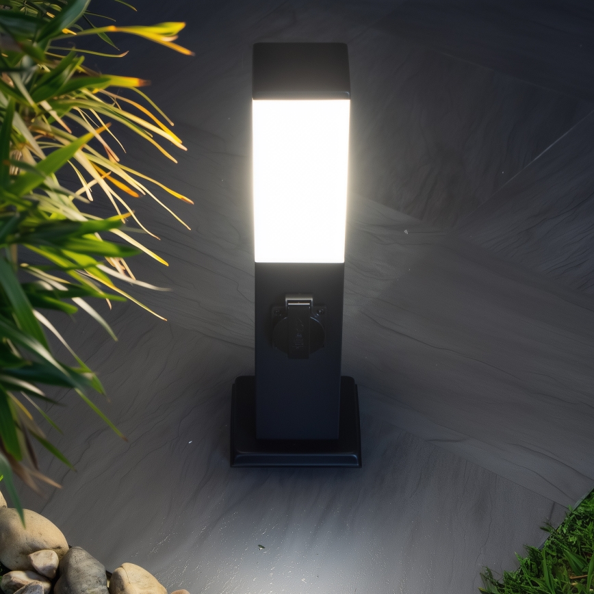 Brilagi - Vanjska lampa NOVA s 2 SCHUKO utičnicama 1xE27/15W/230V 40 cm IP44 crna