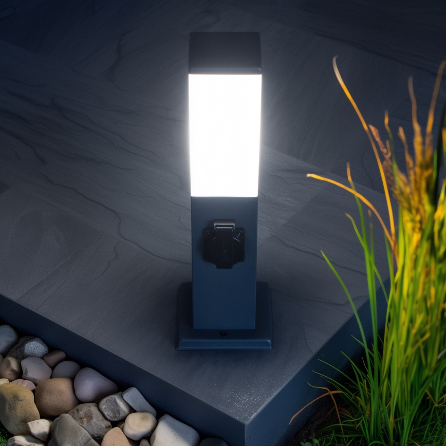 Brilagi - Vanjska lampa NOVA s 2 SCHUKO utičnicama 1xE27/15W/230V 40 cm IP44 antracit