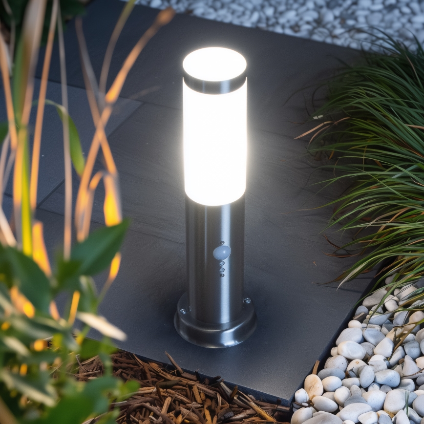 Brilagi - Vanjska lampa s senzorom NOVA 1xE27/15W/230V 40 cm IP44 matirani krom