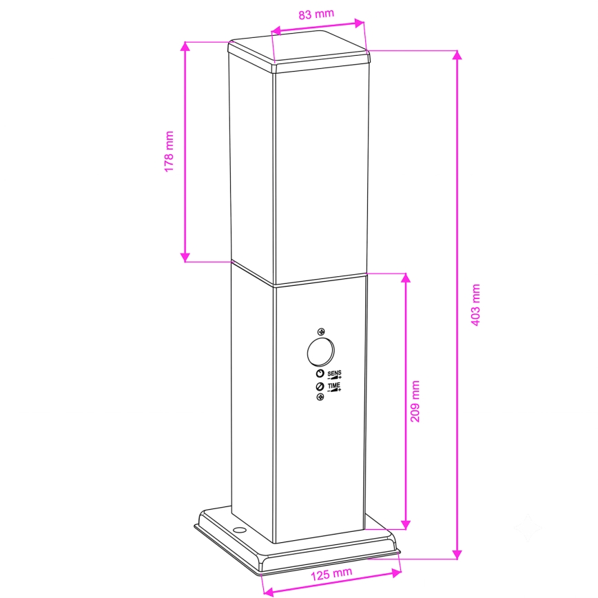 Brilagi - Vanjska lampa sa senzorom NOVA 1xE27/15W/230V 40 cm IP44 matirani krom
