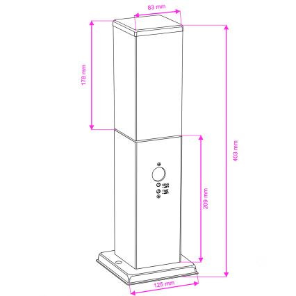 Brilagi - Vanjska lampa sa senzorom NOVA 1xE27/15W/230V 40 cm IP44 smeđa