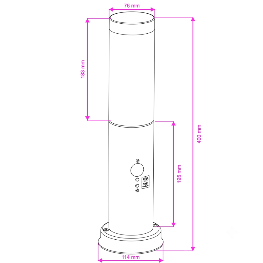 Brilagi - Vanjska lampa sa senzorom pokreta NOVA 1xE27/15W/230V 40 cm IP44 crna