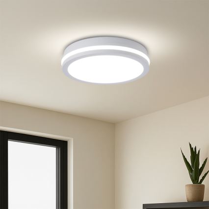 Brilagi - LED vanjsko stropno svjetlo s senzorom BENE LED/24W/230V Ø 26 cm bijela IP54