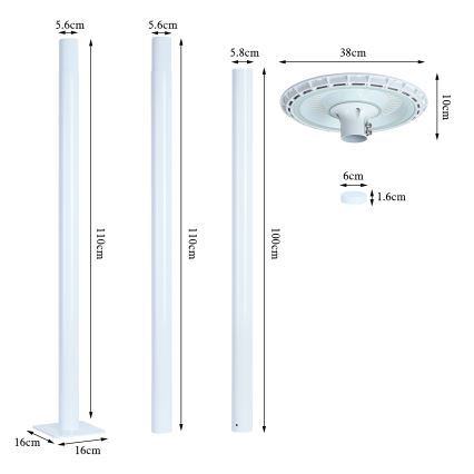 Brilagi - Vanjska LED ulična lampa URBANSPARK LED/120W/230V bijela IP65