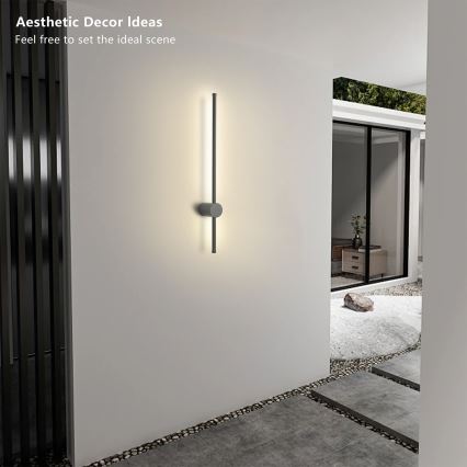 Brilagi - LED vanjska zidna svjetiljka AURA LED/12W/230V 4000K IP54 65 cm antracit